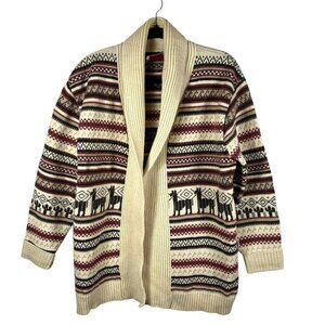 Vintage Lord Jeff Cardigan Alpaca‎ Pattern Size Large striped knit western